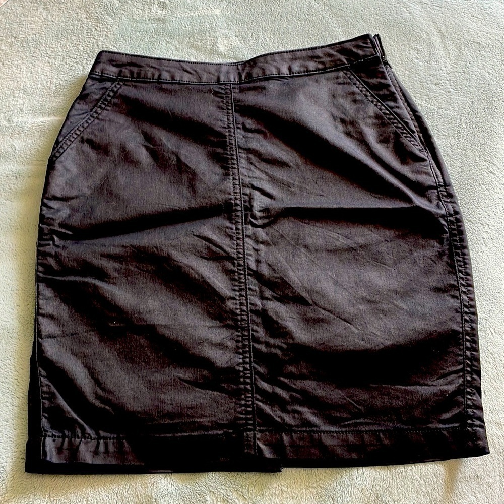 Banana Republic, size 2, black waxed denim mini skirt
